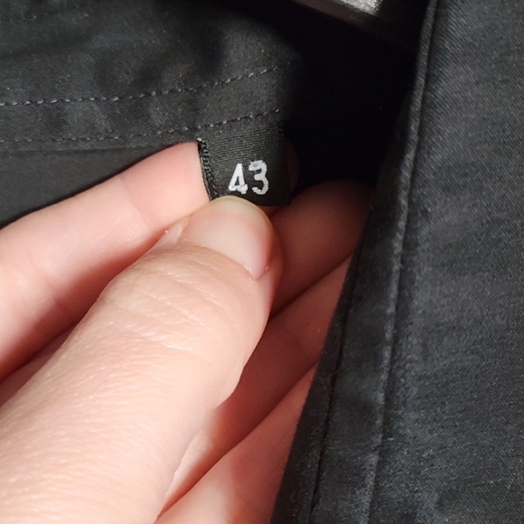 SAND 2 ply szXL 17-17.5us 43eu black fitted covered button cufflink dress shirt - Picture 9 of 9